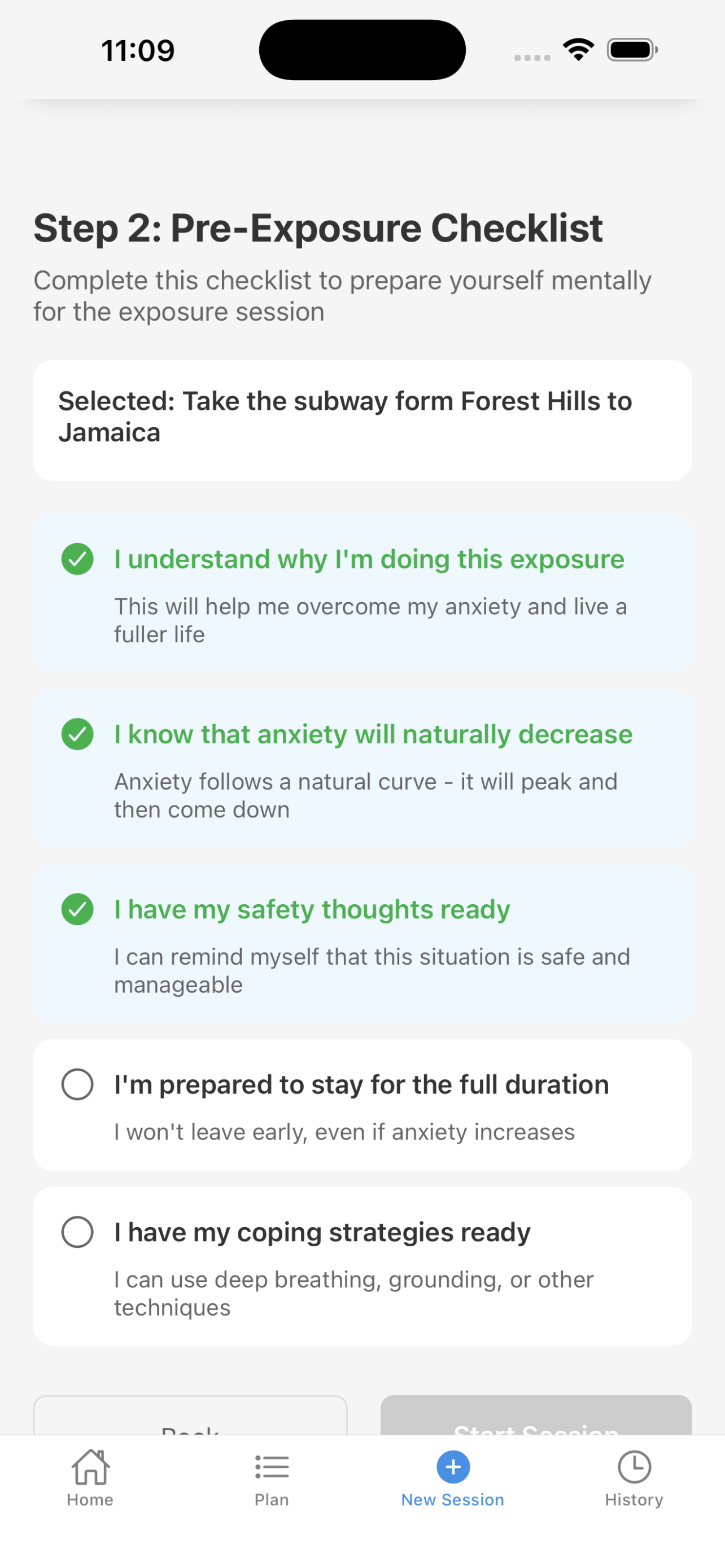 Habituate home dashboard